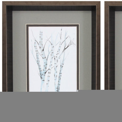 10" X 12" Brushed Silver Frame Aquarelle Birches (Set Of 2)
