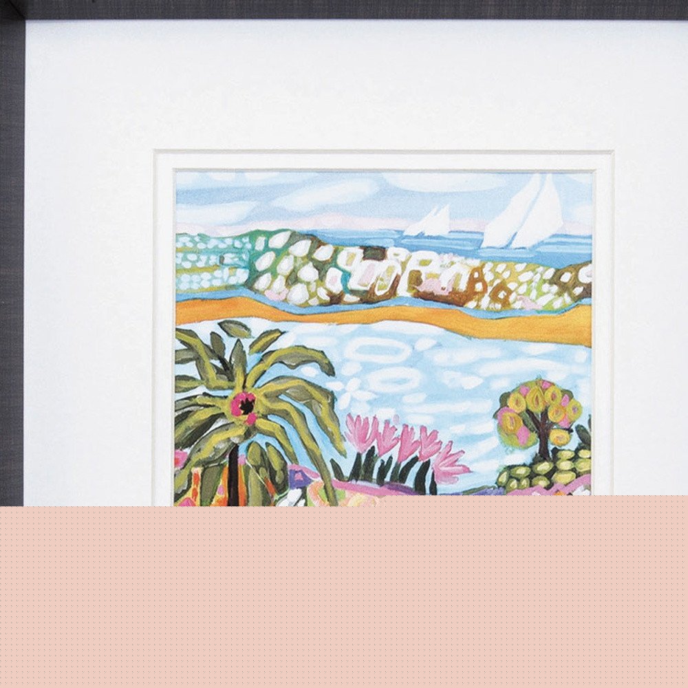 12" X 12" Brushed Silver Frame Palm Tree Set Of 2