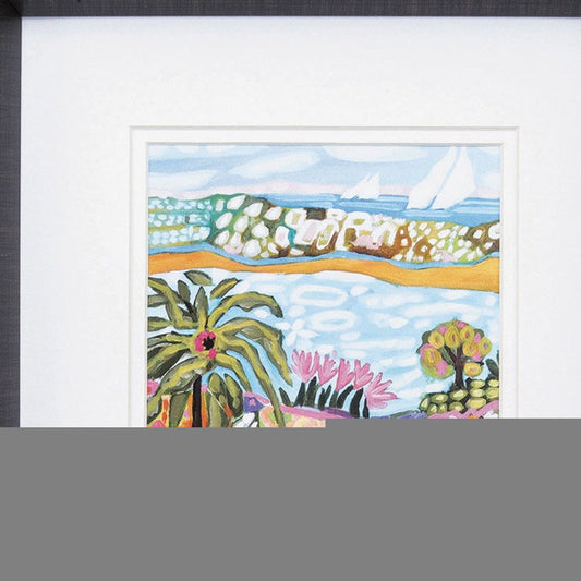12" X 12" Brushed Silver Frame Palm Tree Set Of 2