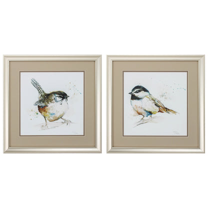 Set of Two 18" X 18" Champagne Framed Art Wall Decor