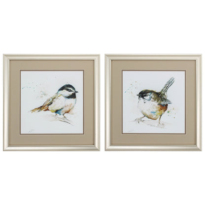 Set of Two 18" X 18" Champagne Framed Art Wall Decor