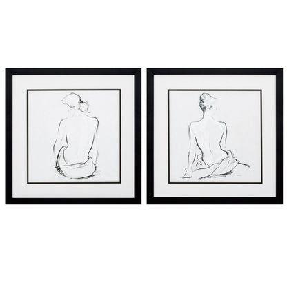 17" X 17" Silver Frame Poised Pose (Set Of 2)