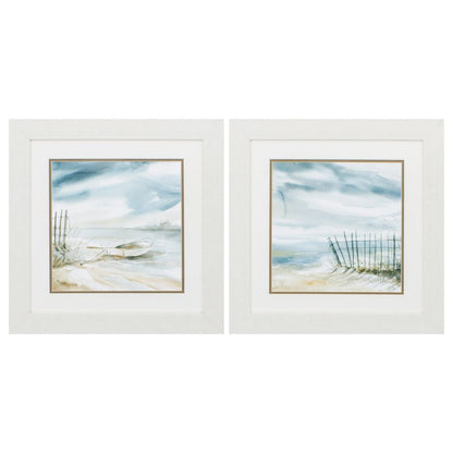 19" X 19" White Frame Subtle Mist (Set Of 2)