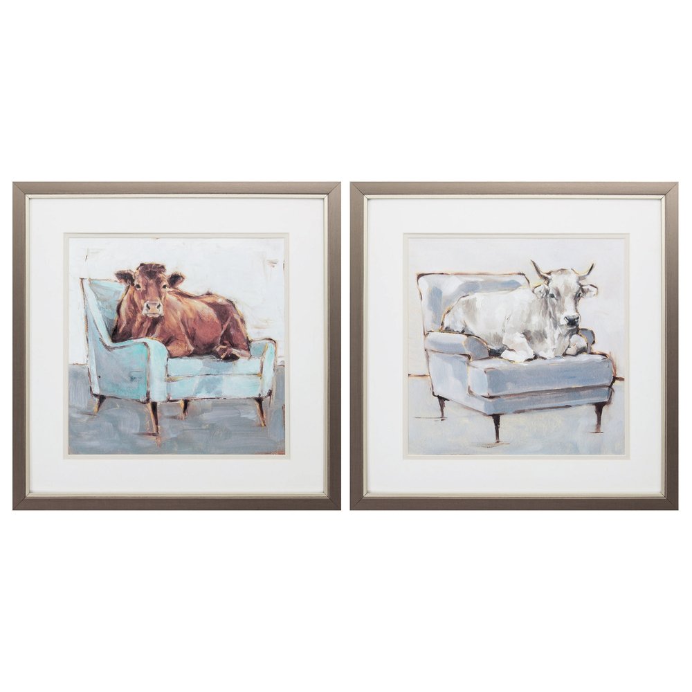 17" X 17" Metallic Bronze Frame Mooving In Set Of 2