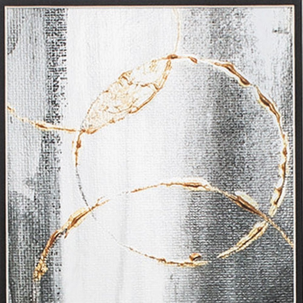 Set of Two Modern Abstract Gunmetal Framed Art