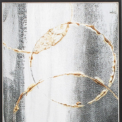 Set of Two Modern Abstract Gunmetal Framed Art