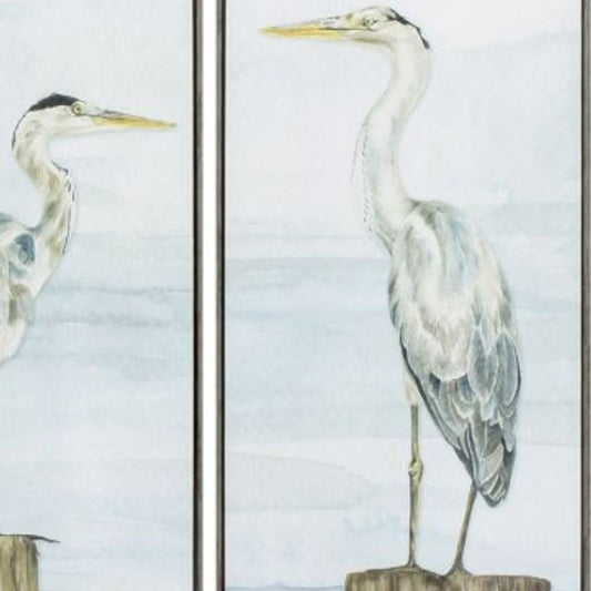 13" X 36" Woodtoned Frame Ocean Sky Panel (Set Of 2)