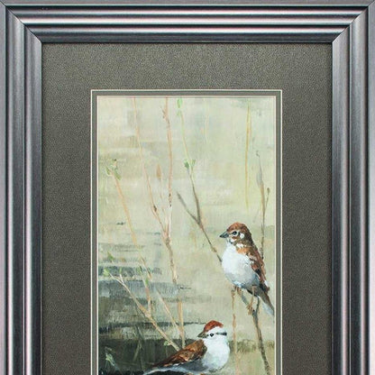 15" X 27" Gunmetal Gray Frame Sparrows Dusk (Set Of 2)