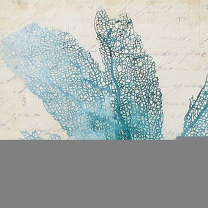 Set of Four 21" Blue Coral White Frame Wall Decor