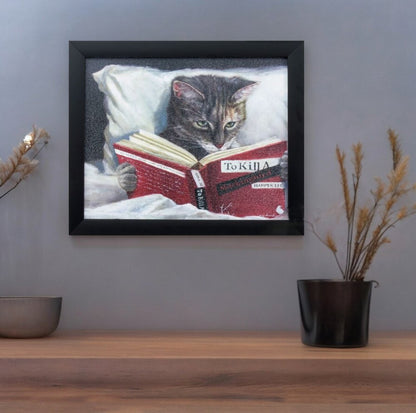 9" X 11" Kitty Cat To Kill A Mockingbird Black Acrylic Framed Art