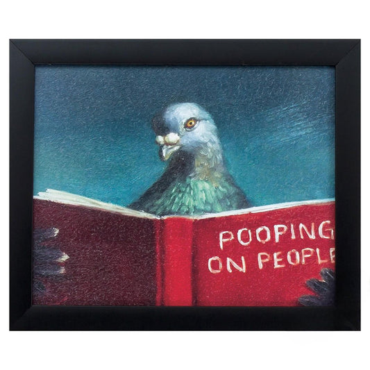 11" X 9" Black Frame Pooping On People
