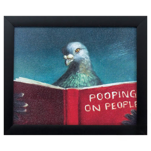 11" X 9" Black Frame Pooping On People