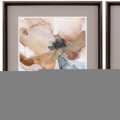 23" X 27" Brushed Silver Frame Watercolor Poppy (Set Of 2)
