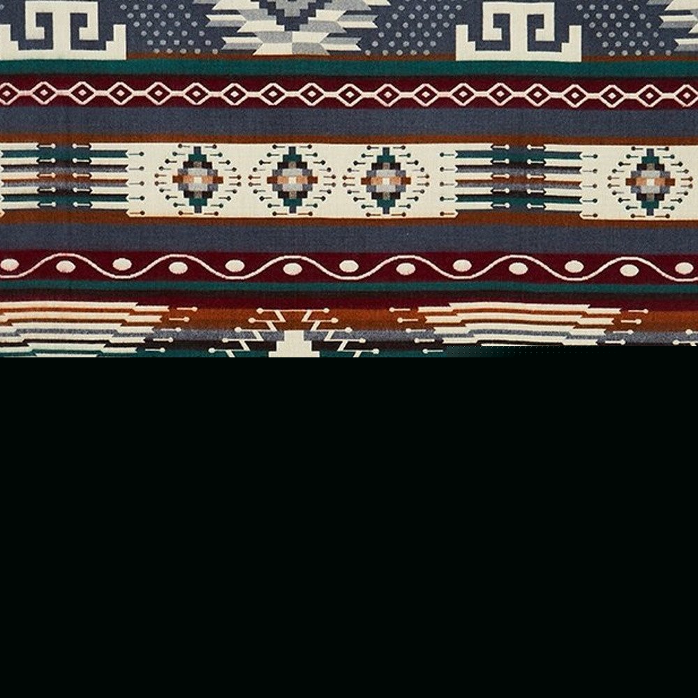 93" X 82" Blue and Ivory Woven Mod Acrylic Throw Blanket