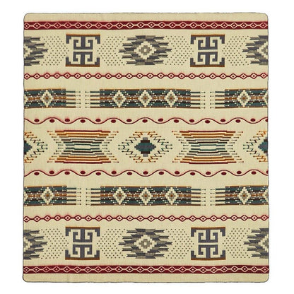 93" X 82" Blue and Ivory Woven Mod Acrylic Throw Blanket