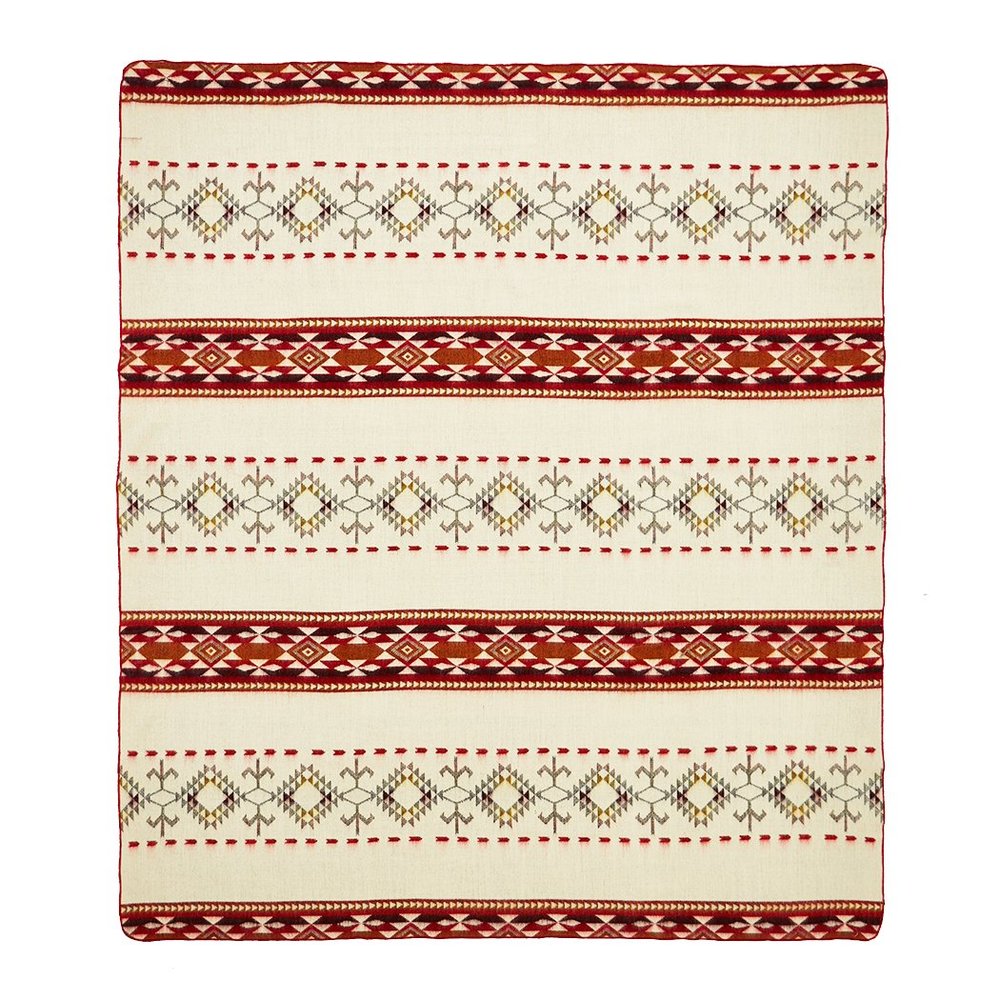 93" X 82" Red Woven Mod Acrylic Throw Blanket