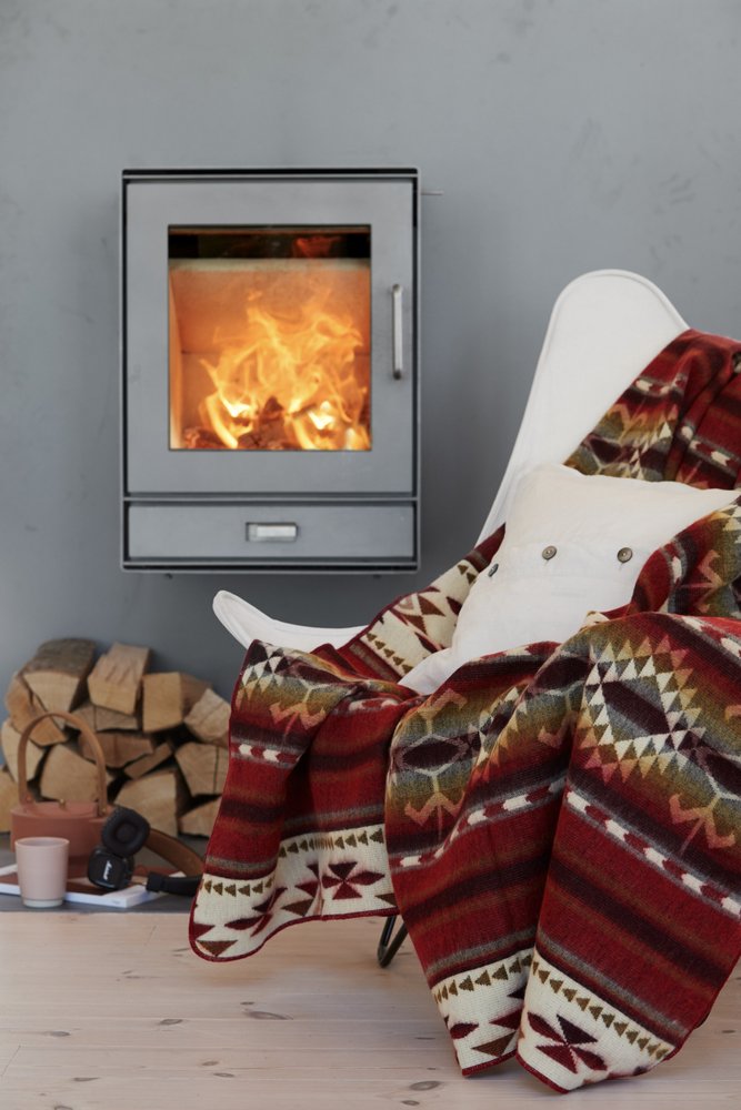 93" X 82" Red Woven Mod Acrylic Throw Blanket