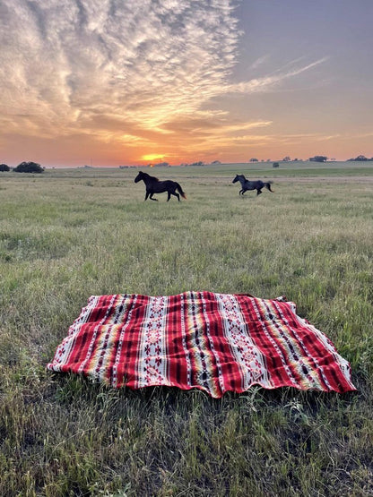 93" X 82" Red Woven Mod Acrylic Throw Blanket