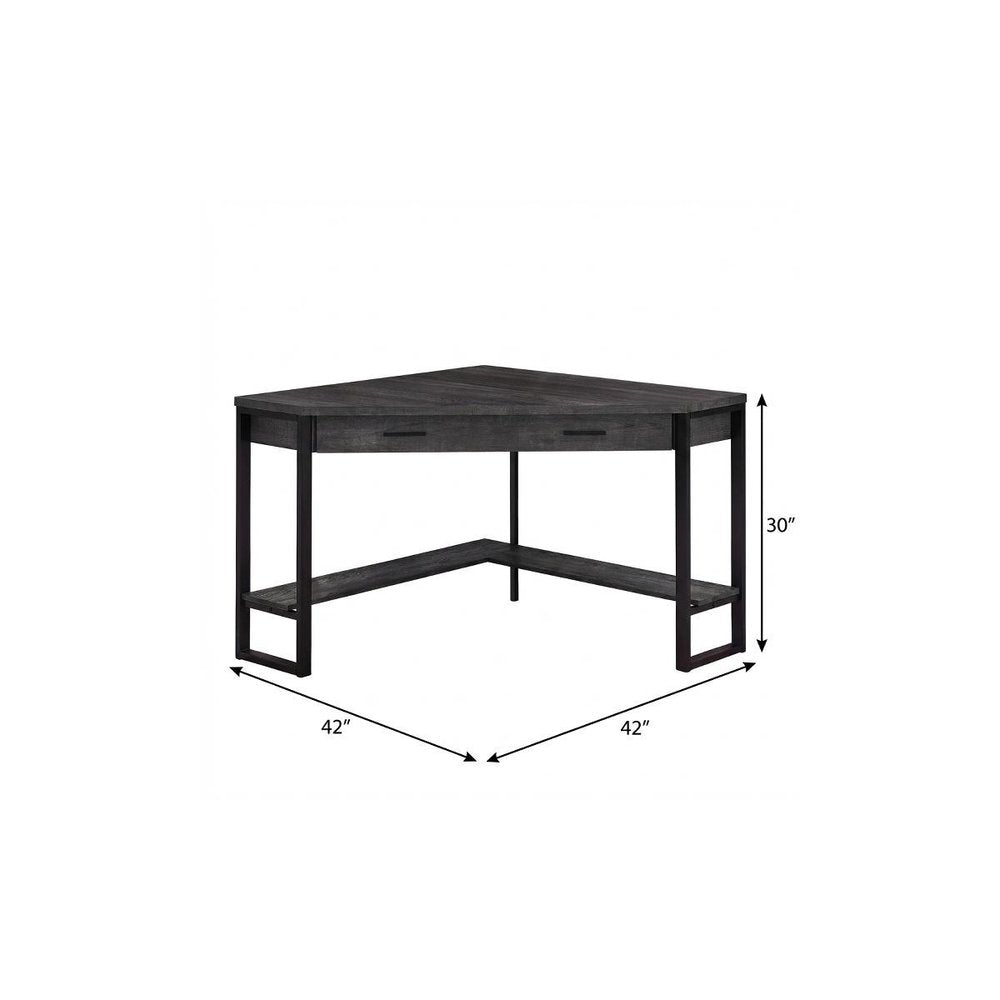 42" Black Corner Computer Desk