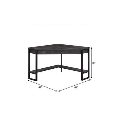 42" Black Corner Computer Desk