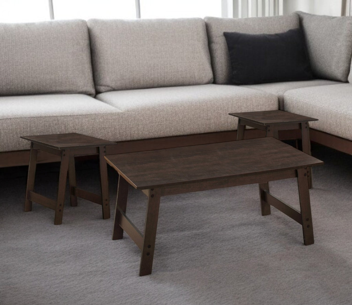 Set of Three 36" Espresso Coffee Table