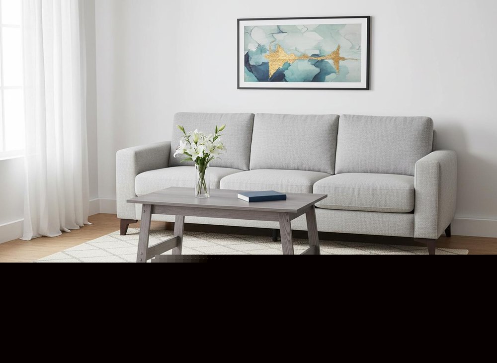 Set of Three 36" Gray Coffee Table