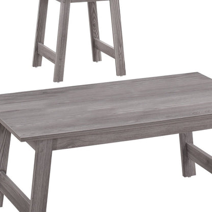 Set of Three 36" Gray Coffee Table