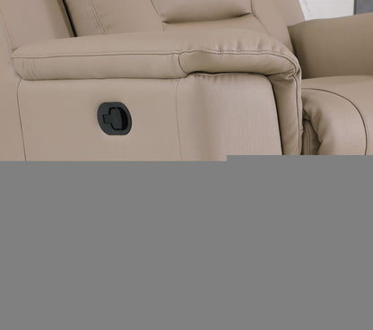 Two Piece Indoor Beige Genuine Leather Five Person Seating Set