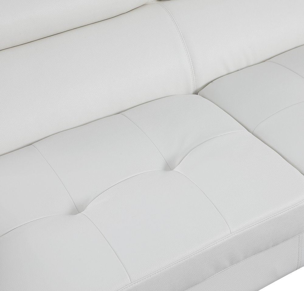 Gray Leather L Shaped Two Piece Corner Sectional
