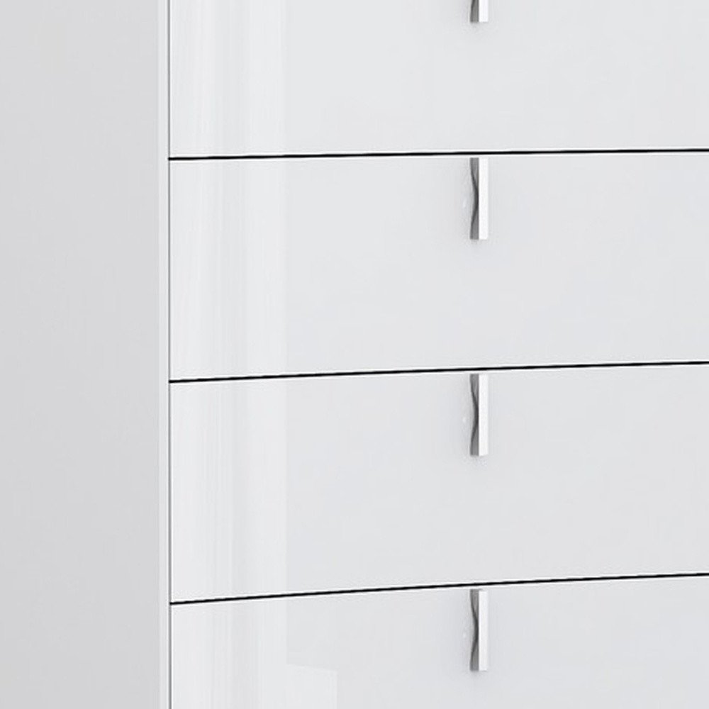 31" White Wood Five Drawer Dresser