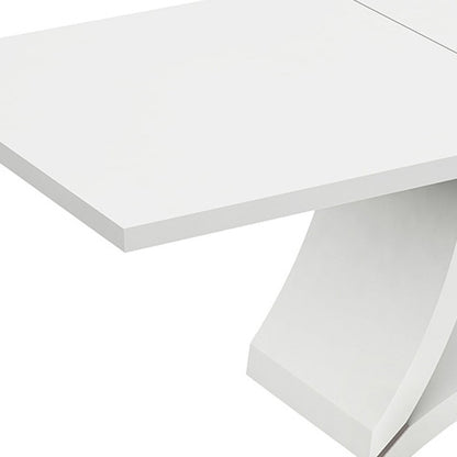 98" White Solid Manufactured Wood Dining Table