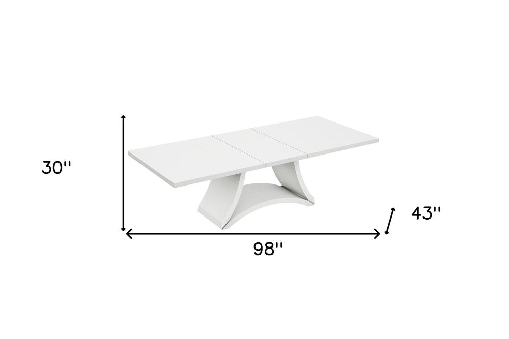 98" White Solid Manufactured Wood Dining Table