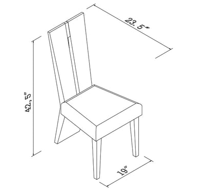 Set of Two White Upholstered Faux Leather Ladder Back Dining Side Chairs