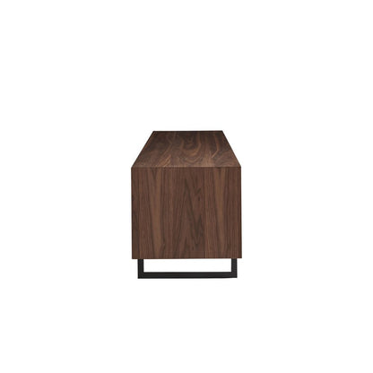 71" Media TV Stand In Walnut And Dark Gray
