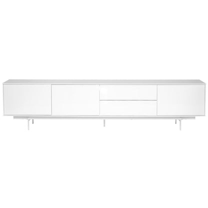 82" White Manufactured And Wood Cabinet Enclosed Storage TV Stand