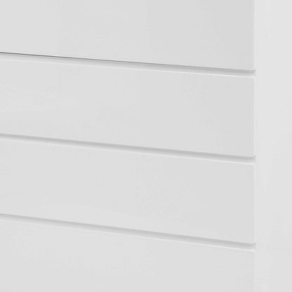 36" White Wood Five Drawer Dresser