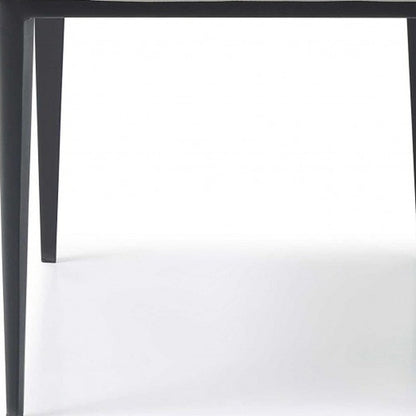 Set of Two Gray and Black Upholstered Faux Leather Dining Side Chairs