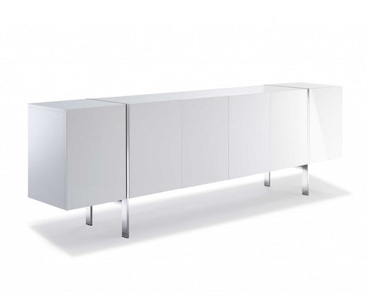 95" White Stainless Steel Solid Console Table