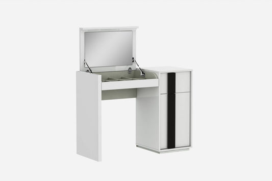 39" White And Black Wood Vanity Table