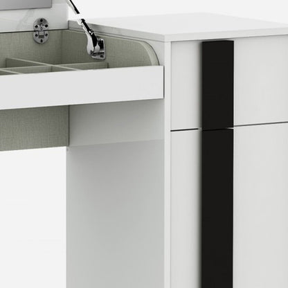 39" White And Black Wood Vanity Table