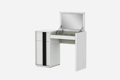 39" White And Black Wood Vanity Table