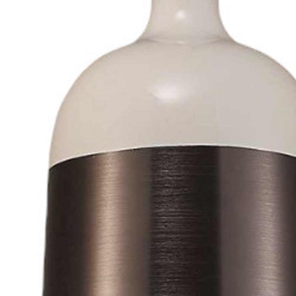 Brown And White Cylinder Metal Ceiling Light With Brown Shades