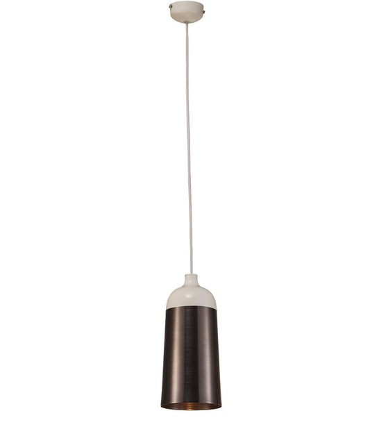 Brown And White Cylinder Metal Ceiling Light With Brown Shades