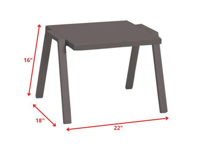 22" Taupe Aluminum Outdoor Side Table