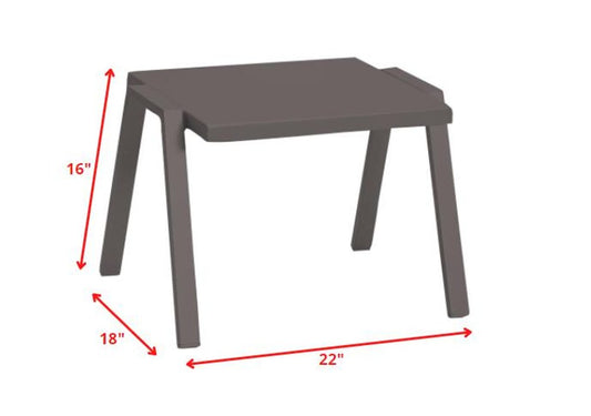 22" Taupe Aluminum Outdoor Side Table