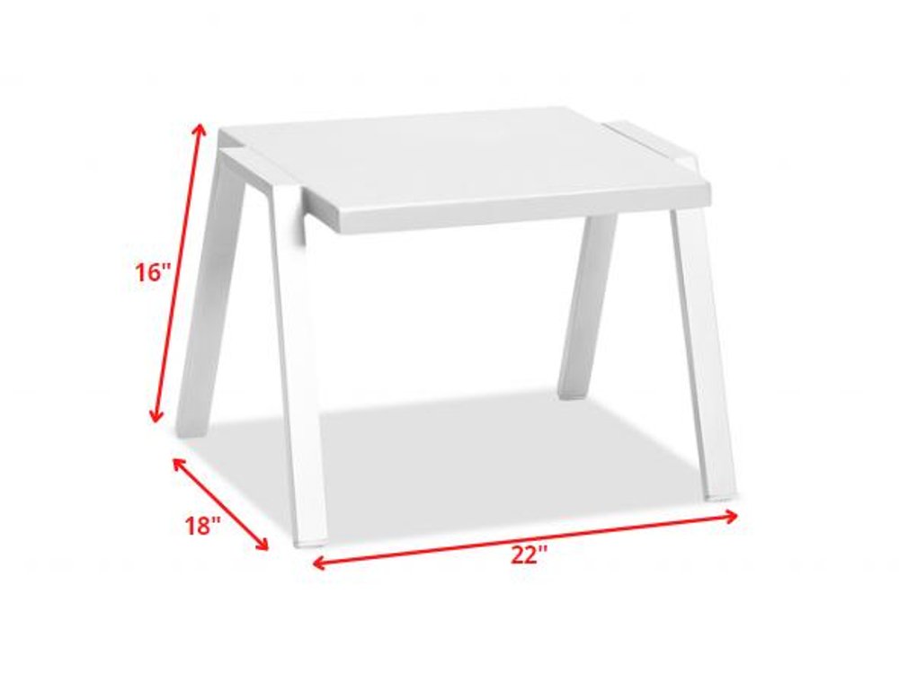 22" White Aluminum Outdoor Side Table