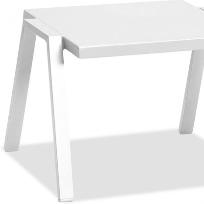 22" White Aluminum Outdoor Side Table