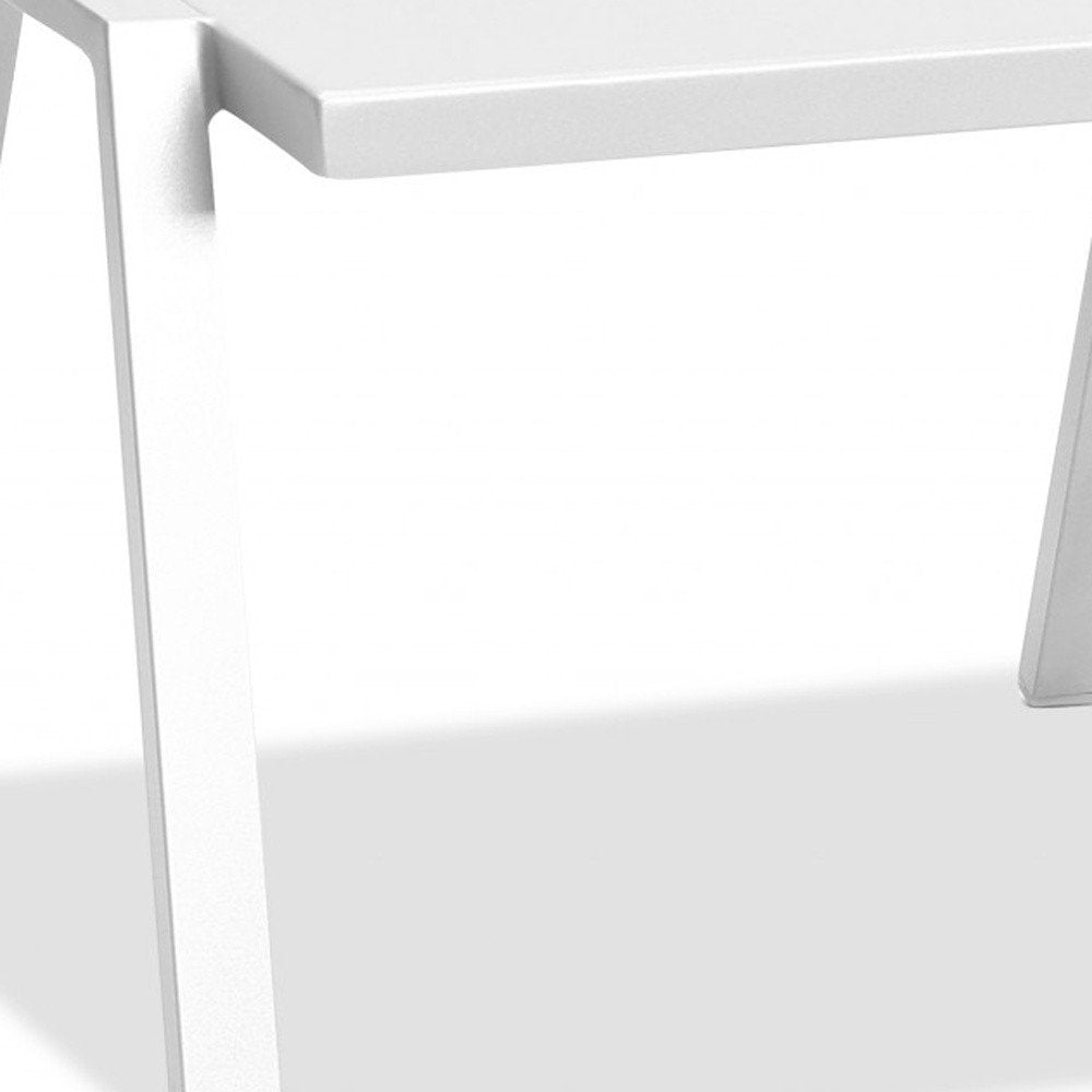 22" White Aluminum Outdoor Side Table