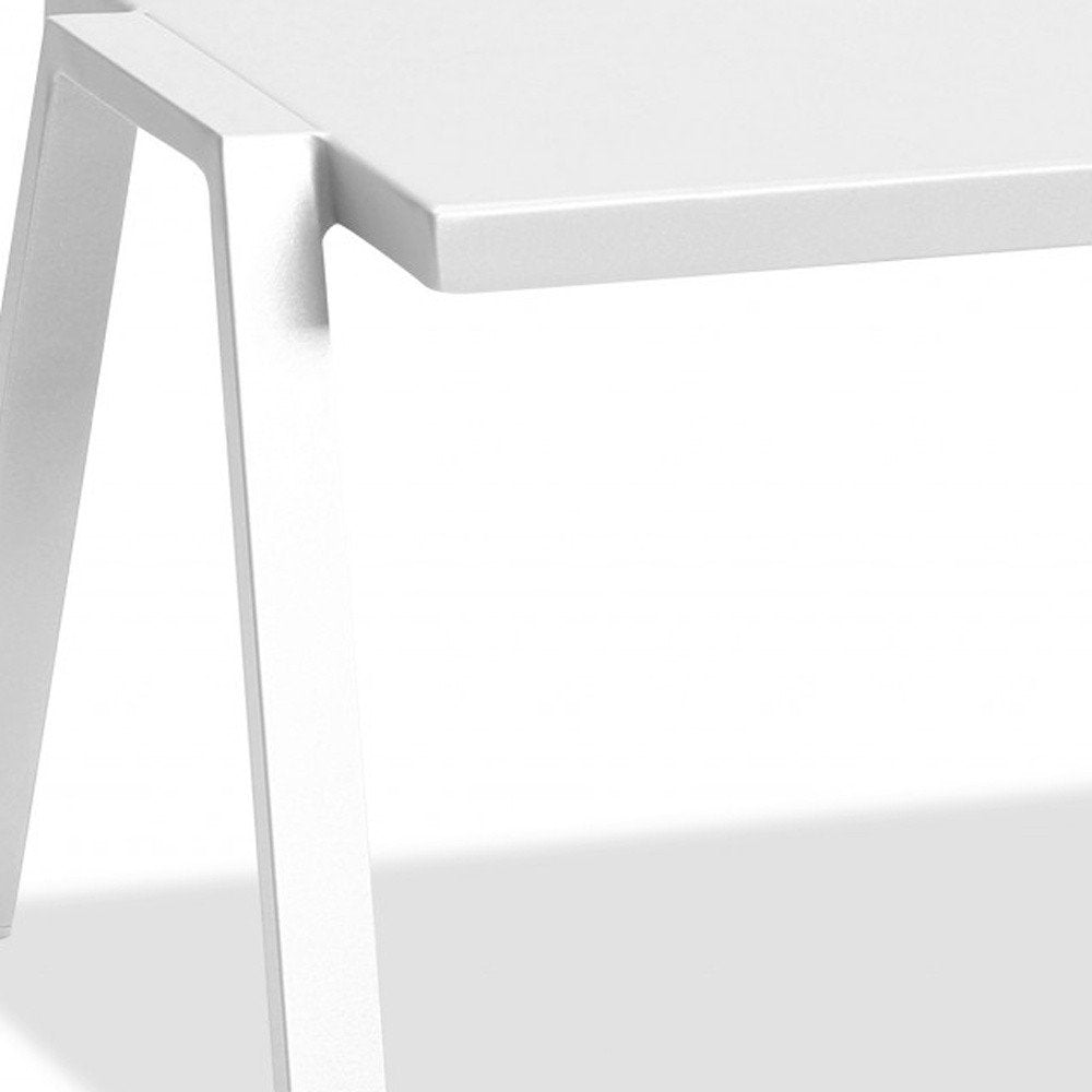 22" White Aluminum Outdoor Side Table