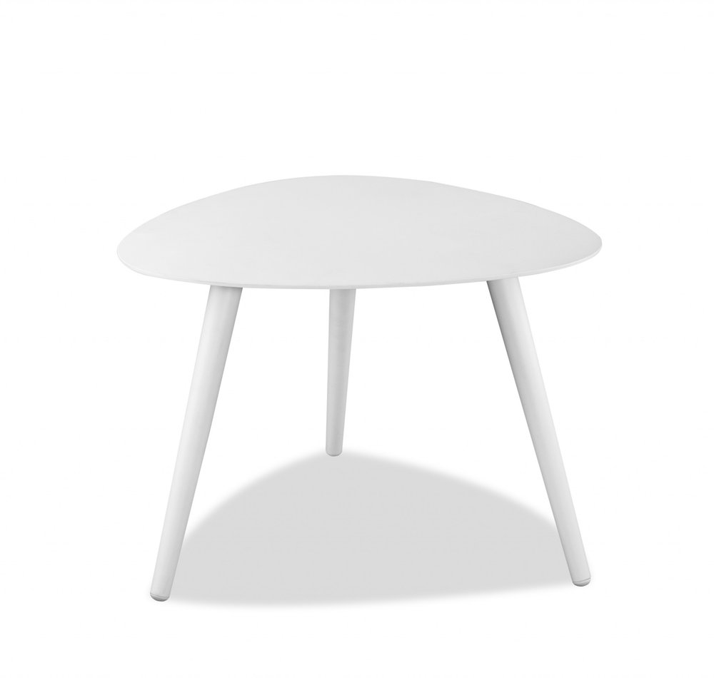 27" White Aluminum Specialty Outdoor Side Table